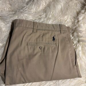 Ralph Lauren Men’s Tan Chino Pants with Navy Polo Logo